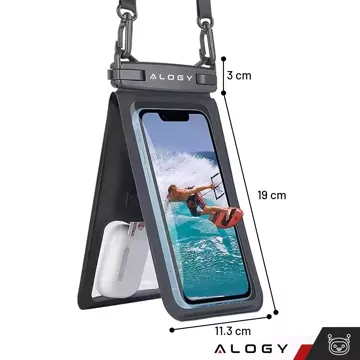 2x wasserdichte IPX8-wasserdichte Hülle für 6,7-Zoll-Telefon Doppelhülle Alogy Waterproof Schwarz