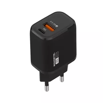 3A 18W USB-Ladegerät, USB-Typ-C-Kabel für iPhone SOMOSTEL QC3.0 SMS-Q01 Schwarz