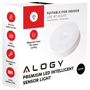 3x Lampe LED Bewegungsmelder Dämmerung Nachtlampe Alogy Sensor Light Kabellose Möbelbeleuchtung Weißes Licht 6000k