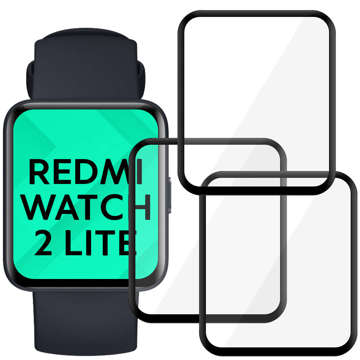 3x flexibles Glas 3D Alogy Displayschutzfolie Pro für Xiaomi Redmi Watch 2 Lite Schwarz