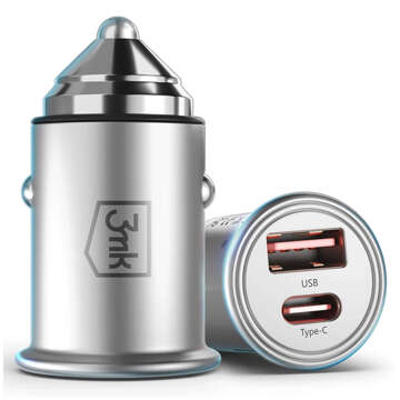 45W USB-Autoladegerät USB-C Typ C schnelles 3mk Hyper Car Charger Silber