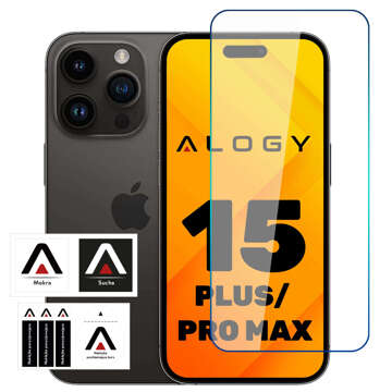 9H gehärtetes Glas für iPhone 15 Plus / 15 Ultra / 15 Pro Max für Alogy Displayschutz PRO