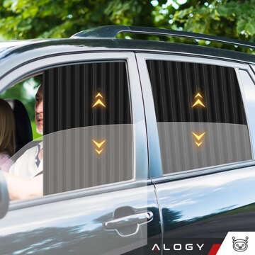 Abdeckung Magnetisches Vorhangrollo für vordere und hintere Seitenfenster für Auto, Sonnenschutz, UV-Schutz, Schwarz [4 Stück]