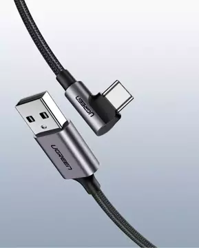 Abgewinkeltes Kabel UGREEN Kabel USB - USB Type C 1m 3A grau (50941)