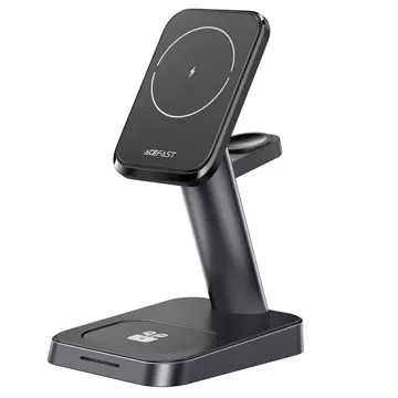 Acefast 15W Qi Wireless Charger für iPhone (mit MagSafe), Apple Watch und Apple AirPods Stand Stand Magnethalter schwarz (E3 schwarz)