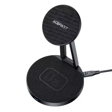 Acefast 15W Qi Wireless Charger für iPhone (mit MagSafe) und Apple AirPods Stand Stand Magnethalter schwarz (E8 schwarz)