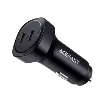 Acefast Autoladegerät 72W 2x USB Typ C, PPS, Power Delivery, Quick Charge 3.0, AFC, FCP schwarz (B2 schwarz)