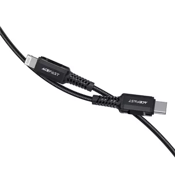 Acefast Kabel MFI USB Typ C - Lightning 1,8m, 30W, 3A schwarz (C4-01 C Schwarz)