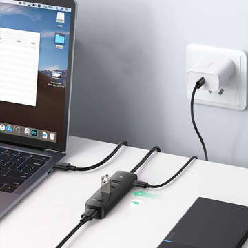 Adapter 4in1 HUB UGREEN USB auf 4x USB 3.0 Schwarz