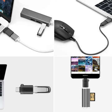 Adapter Alogy Steckerkonverter USB-A 3.0 auf USB-C Typ C Schwarz