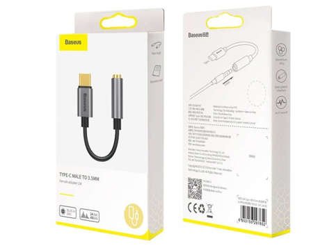 Adapter Baseus L54 USB-C Typ C auf Miniklinke 3,5 mm Audio Grau