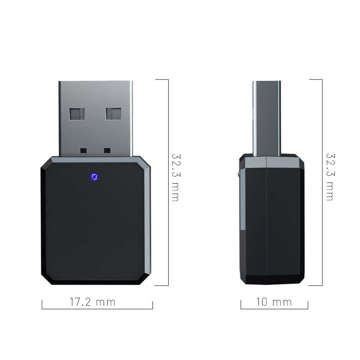 Adapter Bluetooth 5.1 Empfänger Alogy 2in1 AUX - Drahtloses Signal Doppelseitig USB-A Schwarz