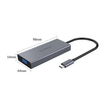 Adapter Hub 5w1 Orico, HDMI 4K USB 3.0 VGA AUX USB-C PD 60W