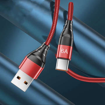 Alogiekabel USB-A auf USB-C Typ C 6A Kabel 1m Rot