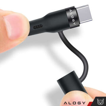 Alogy 2in1 USB-C auf Lightning PowerDelivery Kabel für Apple iPhone PD 60W 100cm Schwarz