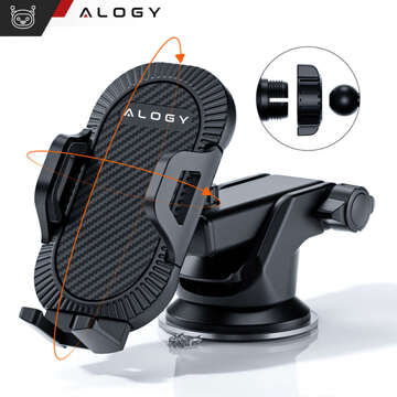 Alogy 3-in-1-Autotelefonhalter für Fenster, Fenster, Armaturenbrett, Kühlergrill, Cockpit, Schwarz, USB-C-Kabel, 2,4 A, 1 m