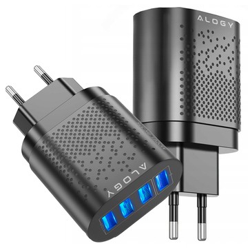 Alogy 4x USB Quick Charge 3.0 2.4A Schnellladegerät Schwarz