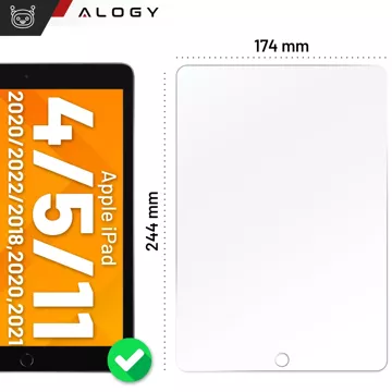 Alogy 9H gehärtetes Glas für den Bildschirm für iPad Air 4 2020 / Air 5 2022 / iPad Pro 11 2018/2020/2021