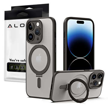 Alogy Armored Stand Ring Case Schutzhülle für MagSafe für Apple iPhone 14 Pro Max Schwarz