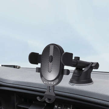 Alogy Autohalterung für 6,5-Zoll-Telefon, Schwerkraft, für Windschutzscheibe, Armaturenbrett Easy One Touch Black