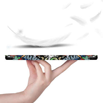 Alogy Book Cover Tablet Hülle für Samsung Galaxy Tab A7 Lite 8.7 T220 / T225 Graffiti Glas