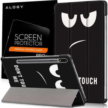 Alogy Book Cover Tablet Hülle für Samsung Galaxy Tab S7 Plus 12.4 T970 / T976 Don't Touch Me Glas