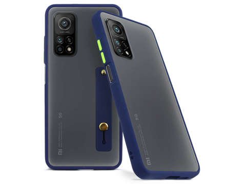 Alogy Bumper Case mit Trageriemen für Xiaomi Mi 10T / 10T Pro Navy Blue Glass
