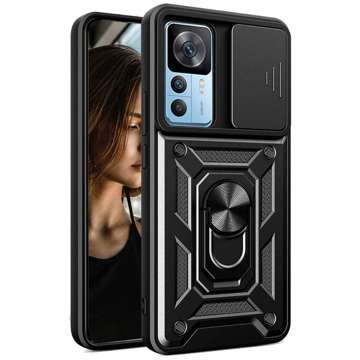 Alogy Camshield Stand Ring Case mit Kameraabdeckung für Xiaomi 12T / 12T Pro Armored Black