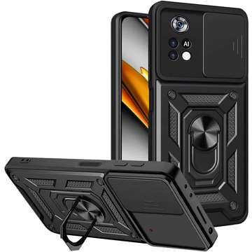 Alogy Camshield Stand Ring Case mit Kameraabdeckung für Xiaomi Poco X4 Pro 5G Glass