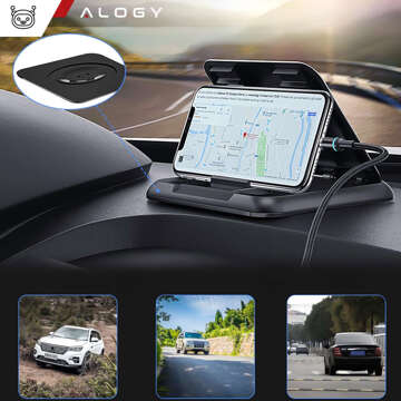 Alogy Carbon Autohalterung für Telefon bis 6,8 Zoll, GPS, Cockpit Schwarz