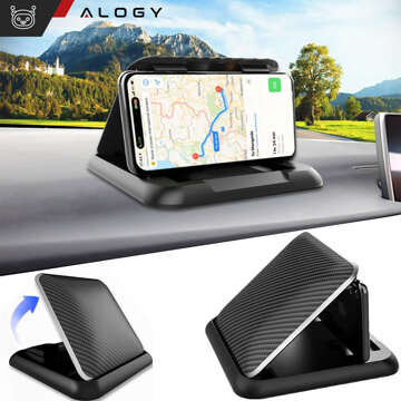Alogy Carbon Autohalterung für Telefon bis 6,8 Zoll, GPS, Cockpit Schwarz