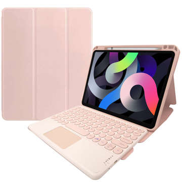 Alogy Case Bluetooth Tastatur Touchpad 4in1 Magnetstift für Apple iPad Air 4 2020/5 2022 Rosa