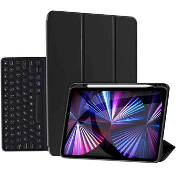 Alogy Case Bluetooth Tastatur Touchpad 4in1 Magnetstift für Apple iPad Pro 12.9 2021 Schwarz