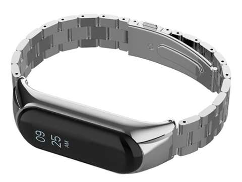 Alogy Edelstahlarmband für Xiaomi Mi Band 5 Silber