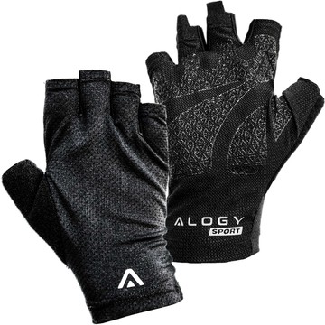 Alogy Fahrradhandschuhe XL kurz fingerlos Herren Damen Unisex Sport Fahrradhandschuhe für MTB Gravel Kross Schwarz