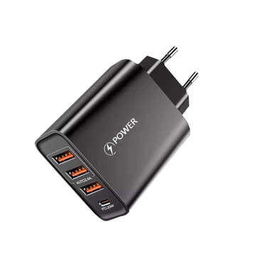 Alogy Fast 3x USB-A USB-C Quick Charge QC 3.0 PD 20W Schwarzes Ladegerät