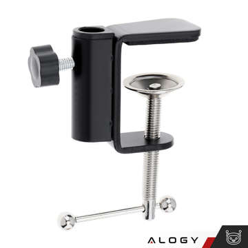 Alogy Flexibler Arm-Handyhalter-Clip für Schreibtisch, flexibler langer Arm, Schwarz