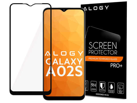 Alogy Full Glue Hüllenfreundliches Glas für Samsung Galaxy A02s / A03s 164mm Schwarz