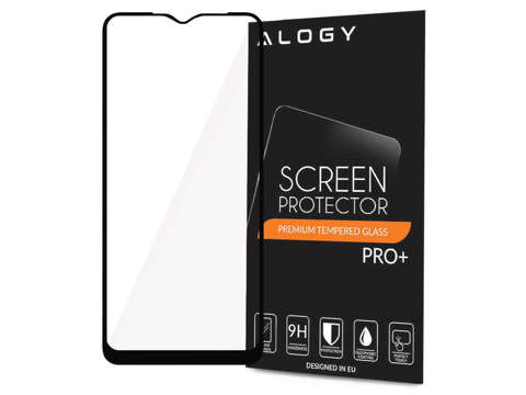 Alogy Full Glue Hüllenfreundliches Glas für Samsung Galaxy A02s / A03s 164mm Schwarz