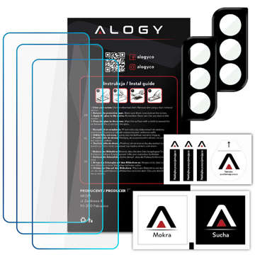 Alogy Glass Pack 3x 9H Tempered Glass für 2x Screen Camera Lens Glass für Samsung Galaxy S21