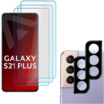 Alogy Glass Pack 3x Gehärtetes Glas für den Bildschirm 9h 2x Glas für das Objektiv für Samsung Galaxy S21 Plus