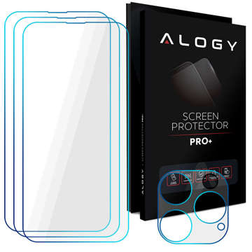 Alogy Glass Pack 3x Gehärtetes Glas für den Bildschirm 9h Glas für die Linse für Apple iPhone 14 Pro Max