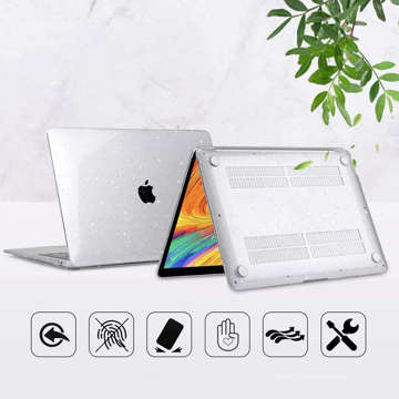 Alogy Hard Case Cover für Apple MacBook Air 13 M1 2020 Glitter Clear Screen Film Keyboard Overlay