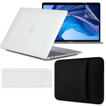 Alogy Hard Case Matt für Apple MacBook Air 13 M1 2021 Weiß Displayschutz Tastatur Overlay Hüllen Neopren