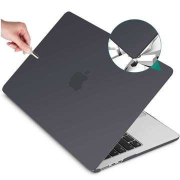 Alogy Hard Case für Apple Macbook Air 13 2022 M2 Matte Black Tasche bis 15.6"