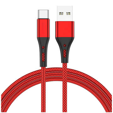 Alogy Kabel USB-A auf USB-C Typ C 3A Kabel 1m Rot