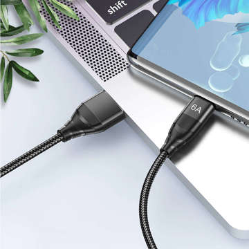 Alogy Kabel USB-A auf USB-C Typ C 6A Kabel 1m Schwarz