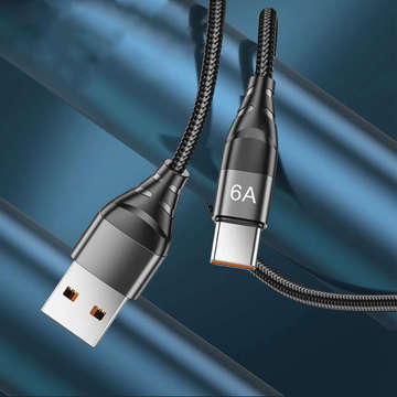 Alogy Kabel USB-A auf USB-C Typ C 6A Kabel 2m Schwarz