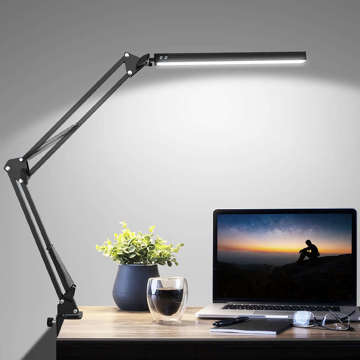 Alogy LED-Schreibtischlampe Dreslarska USB mit einem verstellbaren langen Arm für die Schreibtischplatte Schwarz