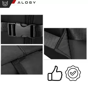 Alogy Laptop-Rucksack, Zubehör, Reisen, 46 x 32 x 15 cm, für Arbeit, Schule, Flugzeug, Reisende, Herren, Damen, Schwarz